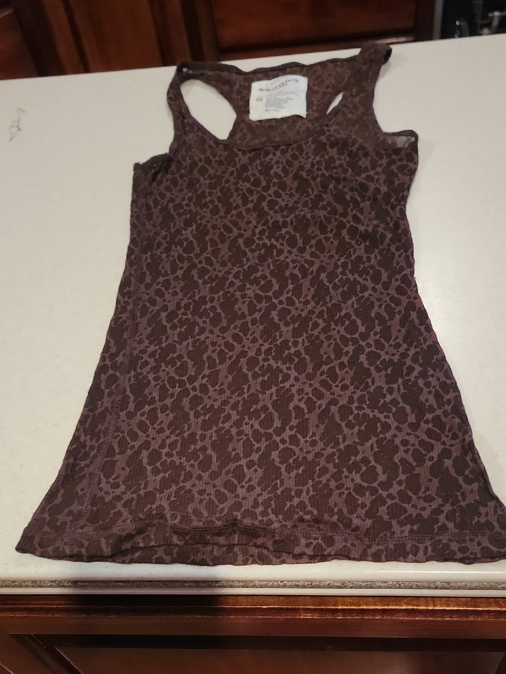 Zenana Outfitters Brown Patterned Racerback Shirt